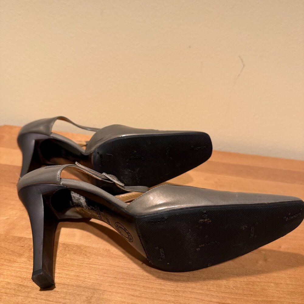Celine Paris Taupe Patent Slip-on Heels - Picture 6 of 6